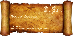 Medve Zsuzsa névjegykártya